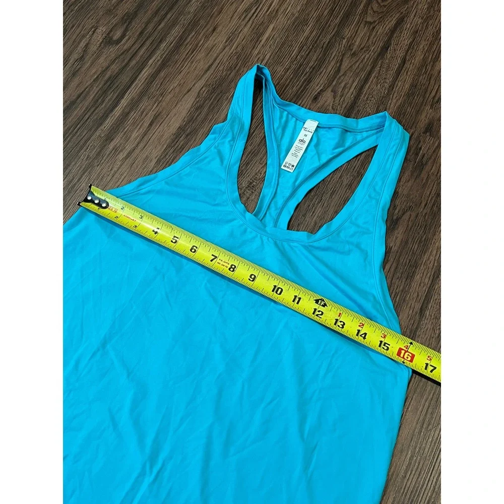 Alo Yoga Womens Racerback Tank Top Turquoise Blue Size Medium Activewear Yoga